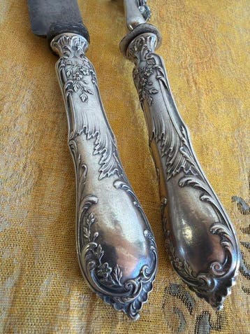 Bestekset (2) - “Lodewijk XVI”, Tafelkunst - .800 zilver -