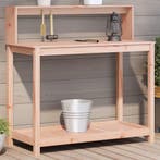 vidaXL Oppottafel met schappen 108x50x109,5 cm massief, Verzenden, Nieuw