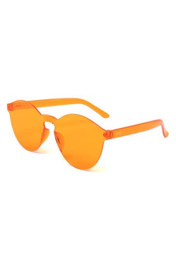 KIMU® Zonnebril Larry Zonder Montuur Oranje Glazen Retro Kun, Ophalen of Verzenden, Nieuw, Feestartikel, Carnaval