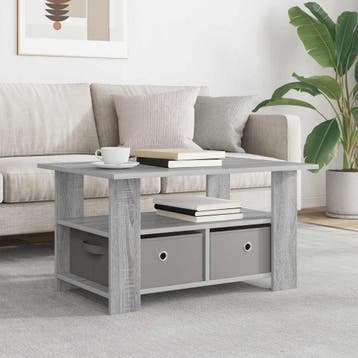 vidaXL Salontafel met lade Grijs Sonoma 77 x 55 x 42 cm, Huis en Inrichting, Tafels | Salontafels, Verzenden, Nieuw, Overige houtsoorten