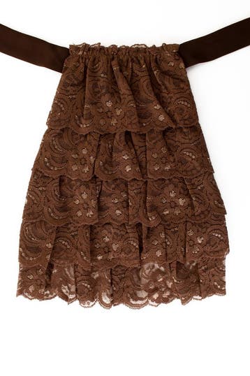Jabot Kanten Kraag Bruin Donkerbruin Klassiek Vintage Victor, Ophalen of Verzenden, Nieuw, Overige maten, Carnaval