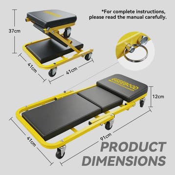 2-in-1 Werkplaatskruk & Monitortafel: Opvouwbare Autoreparat