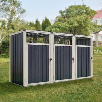 [pro.tec] Containerombouw Tarbek antraciet 121x219x82 cm, Tuin en Terras, Verzenden, Nieuw