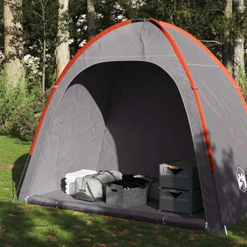 vidaXL Opbergtent waterdicht grijs en oranje, Verzenden, Nieuw, Tot en met 2