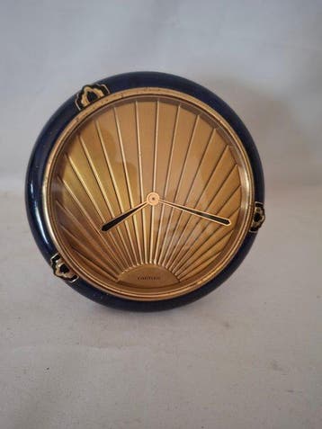 Tafelklok - cartier - Art Deco Verguld, Lapis Lazuli -, Antiek en Kunst