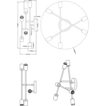 LED Plafondlamp - Plafondverlichting - Trion Ross - E27, Ophalen of Verzenden, Nieuw, Metaal, Overige fittingen