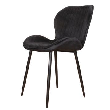 DS4U - Giulia eetkamerstoel - Set van 6 - Zwart - Velvet -, Ophalen of Verzenden, Nieuw, Zwart