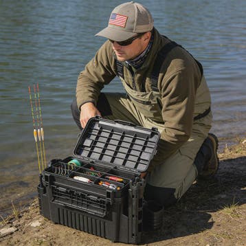 Waterdichte Vis Tackle Box met Hengelhouder - 2 Lagen Opberg, Verzenden, Nieuw