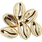 Schelpen, L: 20 mm, verguld, 6 stuk/ 1 doos, Nieuw