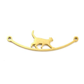 1 x RVS tussenzetsel kat – 9 x 30,5 mm – gat 1 mm – go, Ophalen of Verzenden, Nieuw, Tussenstuk of Tussenkraal