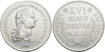 Taler, daalder 1803 Pr Berg-herzogtum Maximilian Joseph v..., Verzenden