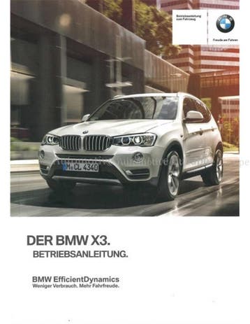 2016 BMW X3 INSTRUCTIEBOEKJE DUITS