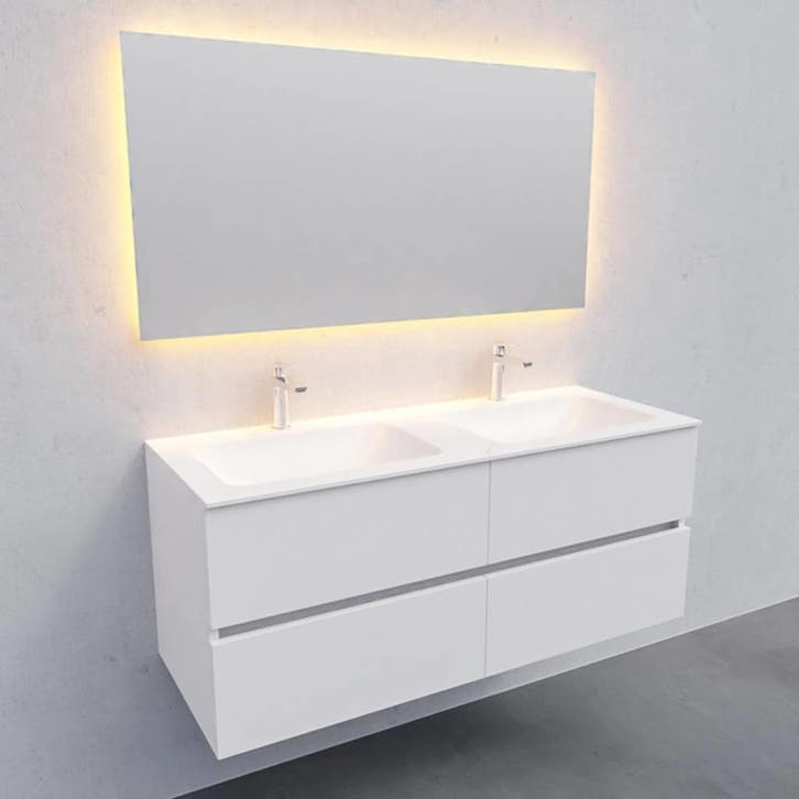 Badkamermeubel Solid Surface AQS Oslo 120x46 cm Dubbel Mat, Huis en Inrichting, Badkamer | Badkamermeubels, Ophalen of Verzenden