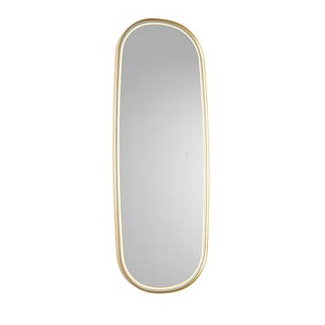 Moderne badkamerspiegel goud incl. LED en touch dimmer -, Huis en Inrichting, Woonaccessoires | Spiegels, Verzenden, Nieuw, Ovaal