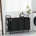 vidaXL Wasmand 3 vakken met plank bruin eikenkleurig, Verzenden, Nieuw