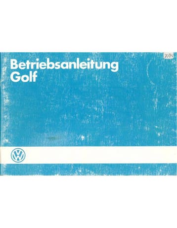 1985 VOLKSWAGEN GOLF INSTRUCTIEBOEKJE DUITS, Auto diversen