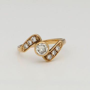 Ring - 14 karaat Geel goud Diamant (Natuurlijk), Nieuw
