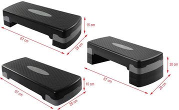 Aerobic Step Zwart Grijs | Thuisgebruik | Beste Prijs, Kunststof, Rug, Stepapparaat, Nieuw