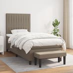 vidaXL Boxspring met matras stof taupe 80x200 cm, Eenpersoons, Verzenden, Nieuw, 80 cm