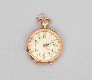Een 18k roségouden dames zakhorloge. Zwitserland, ca. 1930., Gebruikt