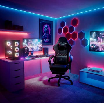 Nieuw modellen Gamestoel-Bureaustoel-Luxury-Zwart/Rood, Ophalen, Zwart, Nieuw, Ergonomisch