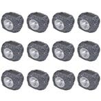 vidaXL Outdoor Spotlight solar LED 12 st steenvormig, Verzenden, Nieuw, Kunststof, Zonne-energie