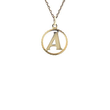 Gouden hanger letter A 14 karaat, Verzenden, Zo goed als nieuw, Goud
