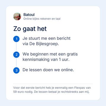 Rekenen bijles online voor de basisschool tot en met vwo, Privéles, Bijles
