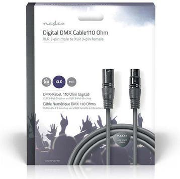 DMX-Adapterkabel - XLR 3-Pins Male - XLR 3-Pins Female - 15, Verzenden, Zo goed als nieuw