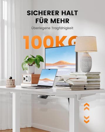ErGear In hoogte verstelbaar bureau, 180 x 80 cm, 100 kg dra, Verzenden, Zo goed als nieuw