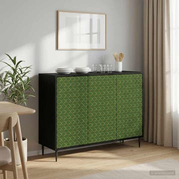 vidaXL Dressoir GELEEN Zwart eiken 102 x 33 x 76 cm Bewerkt, Huis en Inrichting, Kasten | Dressoirs, Verzenden, Nieuw, Overige houtsoorten