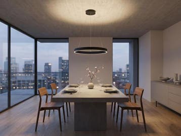 Veiling - Hanglamp Zwart 60cm 40W LED CCT 3 Kleur & 3 Stappe, Nieuw
