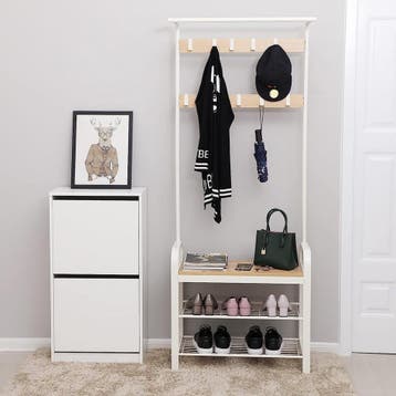Kapstok, kapstokmeubel met schoenenbank - 9 haken - hoogte, Huis en Inrichting, Woonaccessoires | Kapstokken, Verzenden, Nieuw