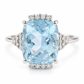 Zonder minimumprijs - Ring - 14 karaat Witgoud - 6.04ct. tw., Sieraden, Tassen en Uiterlijk, Nieuw