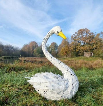 Figuur - Lifelike swan 72 cm - IJzer