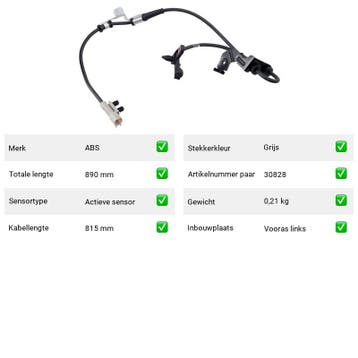 ABS-sensor Chrysler Voyager 2.4 i (GS_, NS_) Van 1995-01 tot, Verzenden, Nieuw, Chrysler