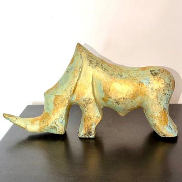 Abdoulaye Derme - sculptuur, Rhinocéros silencieux stylisé