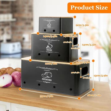 KALBIGRO 3x Aardappelbox, Opberging Uien Knoflook Aardapp..., Verzenden, Nieuw
