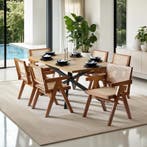 Eetkamerstoel Lizzy met Weens vlechtwerk in boho-stijl - don, Huis en Inrichting, Stoelen, Verzenden, Nieuw