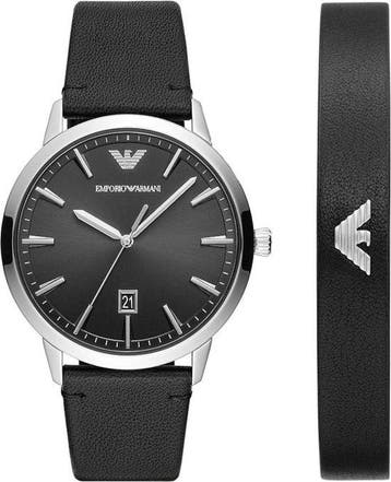 Emporio Armani AR80064SET Herenhorloge Geschenkset 43 mm - Z, Verzenden, Nieuw