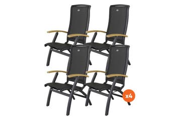 Set van 4 - Hartman Da Vinci verstelbare stoel - Teak, Verzenden, Nieuw, Overige materialen