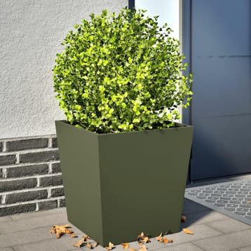 vidaXL Plantenbakken 2 st 50x50x50 cm staal olijfgroen, Verzenden, Nieuw, Metaal