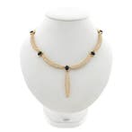 Gouden Cardano schakelcollier met saffieren en diamanten;..., Sieraden, Tassen en Uiterlijk, Kettingen, Gebruikt, Overige kleuren