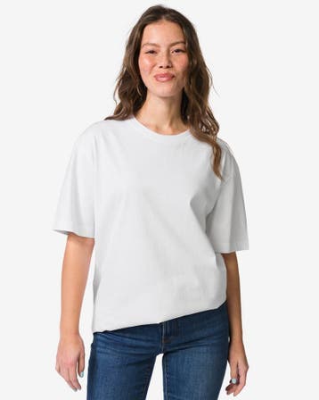 HEMA Dames T-shirt Do relaxed fit wit, Verzenden, Nieuw