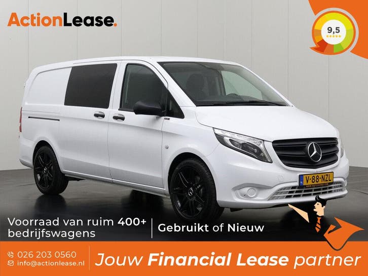 Mercedes Vito Dubbel cabine L2 H1 2021 Diesel Automaat, Auto's, Mercedes-Benz, Dealer onderhouden, Te koop, Zwart, Automaat, Financial lease