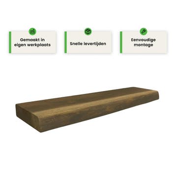 Houten wandplank - Ash grey - Klein - 4cm dik eiken - Boomst, Verzenden, Nieuw