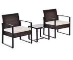 Rotan Balkonset 3-delig – 2 Stoelen met Kussens + Tafel, Tuin en Terras, Tuinsets en Loungesets, Verzenden, Nieuw