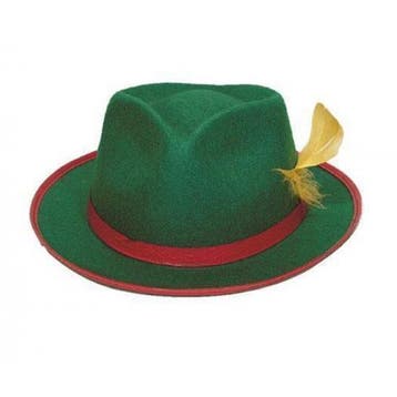 Groene/rode bierfeest/oktoberfest hoed verkleed accessoire.., Verzenden, Nieuw