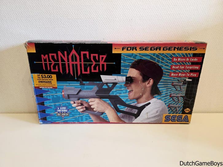 Sega Genesis - Menacer + Game - Boxed, Spelcomputers en Games, Spelcomputers | Sega, Gebruikt, Verzenden