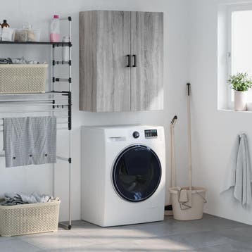 vidaXL Bovenkast 69,5x34x90 cm grijs sonoma eikenkleurig, Minder dan 50 cm, Verzenden, Nieuw, Minder dan 100 cm